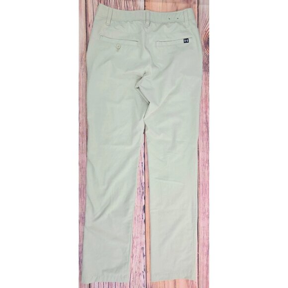 Under Armour Mens Khaki Athletic Golf Pants 30x32 Stretch Fit - Picture 2 of 9